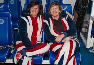 sleepout 2 women in union jack onsies